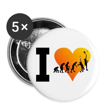 Schlägersport Paddeltennis Herren Damen Paddle - Buttons groß 56 mm (5er Pack) - Weiß - Vorne