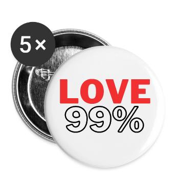 Love99% - Buttons large 2.2''/56 mm (5-pack) - white - Front