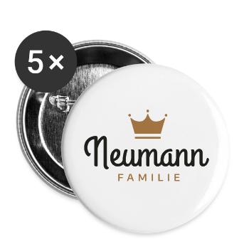 Neumann-Familie - Buttons groß 56 mm (5er Pack) - Weiß - Vorne