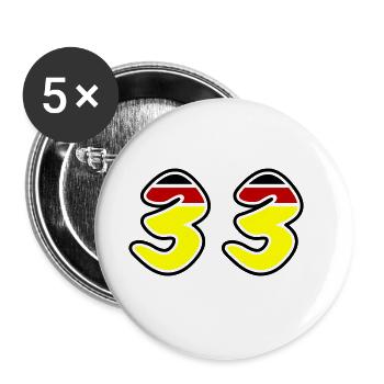 33 Zahl symbol Germany - Buttons groß 56 mm (5er Pack) - Weiß - Vorne