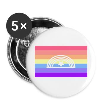 Xenogender-Pride-Flagge - Buttons groß 56 mm (5er Pack) - Weiß - Vorne