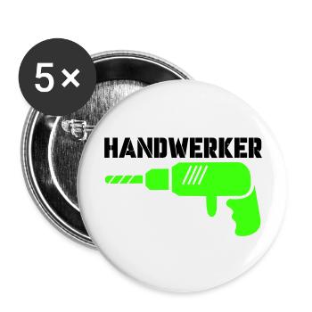 handwerker - Buttons groß 56 mm (5er Pack) - Weiß - Vorne