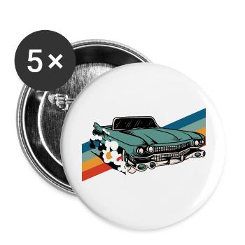 Oldtimer - Oldtimer - Buttons groß 56 mm (5er Pack) - Weiß - Vorne