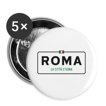 Rome Place Name Sign - Buttons large 2.2''/56 mm (5-pack) - white - Front