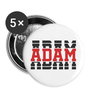 Adam t-shirt t-shirt gift idea stacked text - Buttons large 2.2''/56 mm (5-pack) - white - Front