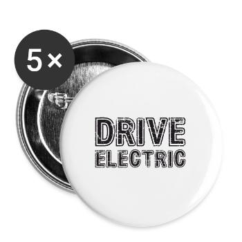 Drive Electric Supercharge - Fans de voitures électriques - Lot de 5 grands badges (56 mm) - blanc - Devant