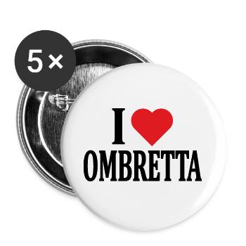 t-shirt I love Ombretta t-shirt idée cadeau - Lot de 5 grands badges (56 mm) - blanc - Devant