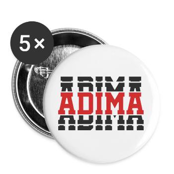 Adima t-shirt t-shirt gift idea stacked text - Buttons large 2.2''/56 mm (5-pack) - white - Front