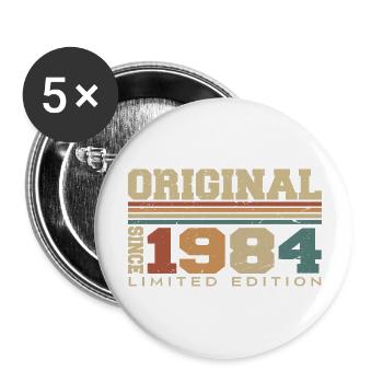 Original 1984 Rétro Cadeau 40e Anniversaire 1984 - Lot de 5 grands badges (56 mm) - blanc - Devant