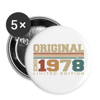 Original 1978 Retro Gift 46th Birthday 1978 - Buttons large 2.2''/56 mm (5-pack) - white - Front