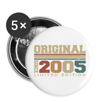 Original 2005 Retro Gift 19th Anniversary 2005 - Buttons large 2.2''/56 mm (5-pack) - white - Front
