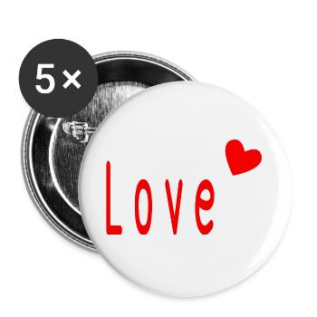 VALENTINE'S DAY. Bachelorette party. I LOVE YOU. I LOVE YOU. LOVE - Buttons large 2.2''/56 mm (5-pack) - white - Front
