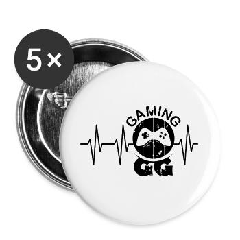 gamer icon icon gaming controller heartbeat gg - Buttons large 2.2''/56 mm (5-pack) - white - Front