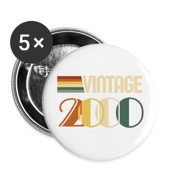Jahrgang 2000 - 2000 Geburtstagsgeschenk - Buttons groß 56 mm (5er Pack) - Weiß - Vorne