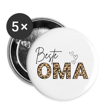 Beste Oma - best grandma - Buttons large 2.2''/56 mm (5-pack) - white - Front