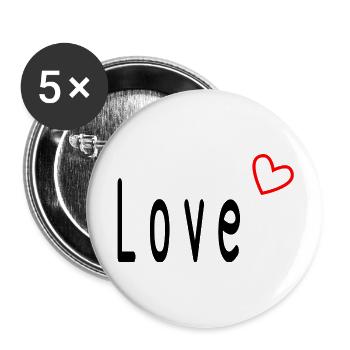 VALENTINSTAG. Junggesellinnenabschied. ICH LIEBE DICH. ICH LIEBE DICH. LIEBE - Buttons groß 56 mm (5er Pack) - Weiß - Vorne