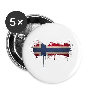 Norvège Norvège Drapeau Scandinavie Norden Tor Viking - Lot de 5 grands badges (56 mm) - blanc - Devant