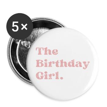 The Birthday girl rose - Lot de 5 grands badges (56 mm) - blanc - Devant