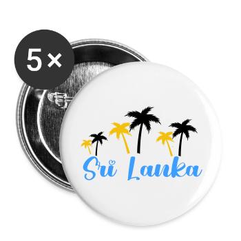 Sri Lanka 1 - Lot de 5 grands badges (56 mm) - blanc - Devant