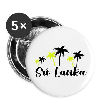 Sri Lanka 1 - Lot de 5 grands badges (56 mm) - blanc - Devant
