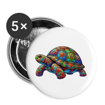 Turtle - Buttons large 2.2''/56 mm (5-pack) - white - Front