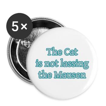 Cat and Mice - Buttons large 2.2''/56 mm (5-pack) - white - Front