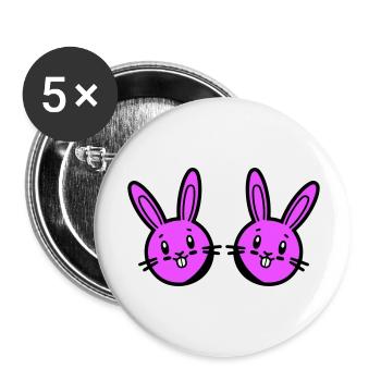 Lapin de Pâques Pâques - Lot de 5 grands badges (56 mm) - blanc - Devant