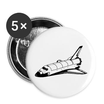Navette spatiale - Lot de 5 grands badges (56 mm) - blanc - Devant