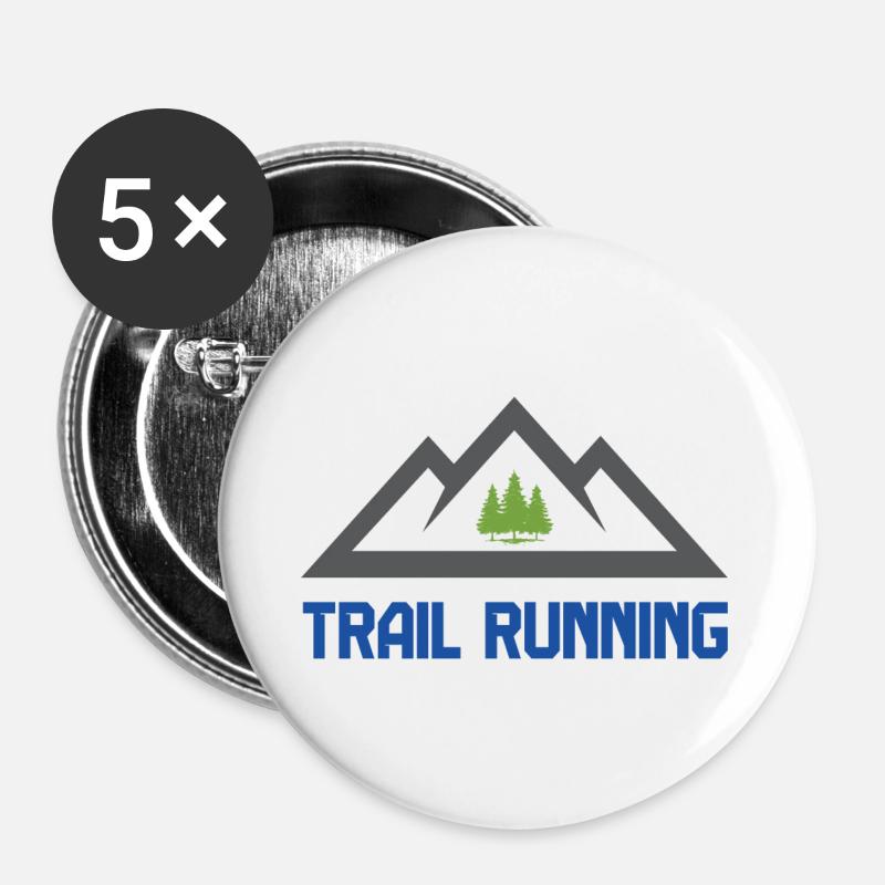 Trailrunning (Trailrunning) - Buttons groß 56 mm (5er Pack) - Weiß