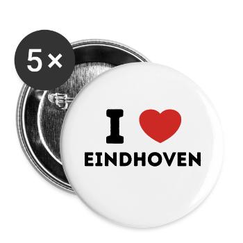 I Love Eindhoven, Pays-Bas - Lot de 5 grands badges (56 mm) - blanc - Devant