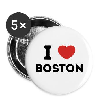 Ich liebe Boston, Vereinigte Staaten - Buttons groß 56 mm (5er Pack) - Weiß - Vorne