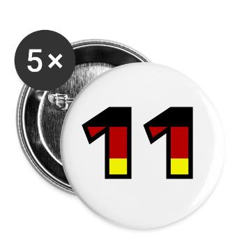 Maillot Allemagne numéro 11 - Lot de 5 grands badges (56 mm) - blanc - Devant
