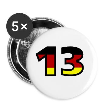 13 Numéro Allemagne Jersey - Lot de 5 grands badges (56 mm) - blanc - Devant