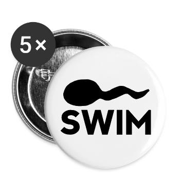 Baden - Sommer - Schwimmer - Buttons groß 56 mm (5er Pack) - Weiß - Vorne