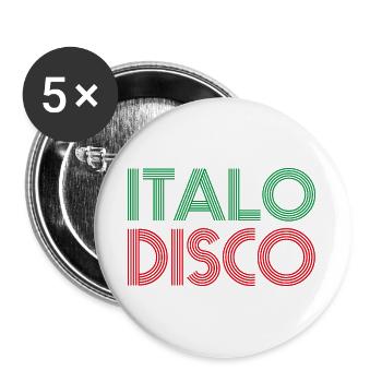 ITALO DISCO - Buttons groß 56 mm (5er Pack) - Weiß - Vorne