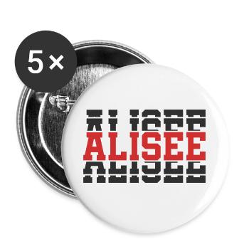 Alisee t-shirt t-shirt gift idea stacked text - Buttons large 2.2''/56 mm (5-pack) - white - Front