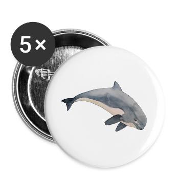 Porpoise guinea pigs - Buttons large 2.2''/56 mm (5-pack) - white - Front