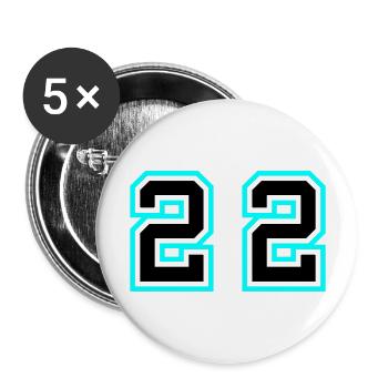 22 Symbole numérique - Lot de 5 grands badges (56 mm) - blanc - Devant