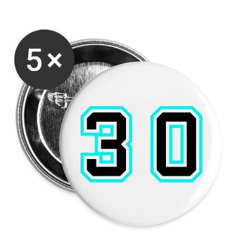Symbole de 30 chiffres - Lot de 5 grands badges (56 mm) - blanc - Devant