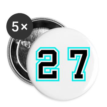 27 Zahl symbol - Buttons groß 56 mm (5er Pack) - Weiß - Vorne