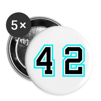42 Zahl symbol - Buttons groß 56 mm (5er Pack) - Weiß - Vorne