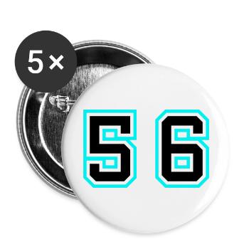 57 Symbole numérique - Lot de 5 grands badges (56 mm) - blanc - Devant