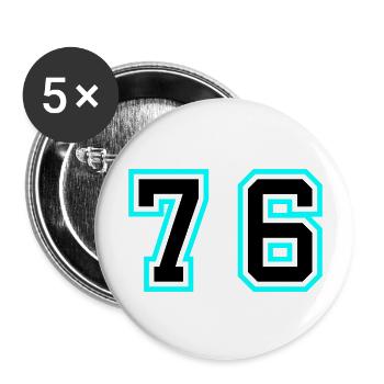 76 Number Symbol - Buttons large 2.2''/56 mm (5-pack) - white - Front
