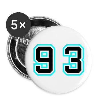 93 Number Symbol - Buttons large 2.2''/56 mm (5-pack) - white - Front