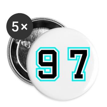 97 Number Symbol - Buttons large 2.2''/56 mm (5-pack) - white - Front