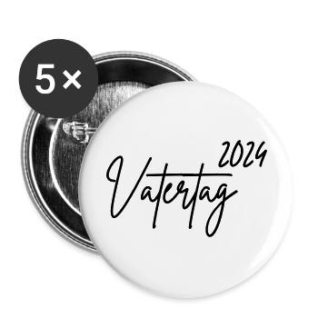 vatertag - Buttons groß 56 mm (5er Pack) - Weiß - Vorne