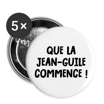 que la jean-guile commence - Lot de 5 grands badges (56 mm) - blanc - Devant