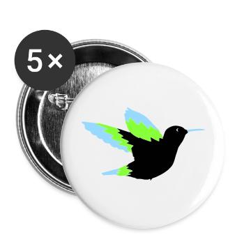 hummingbird - Buttons large 2.2''/56 mm (5-pack) - white - Front