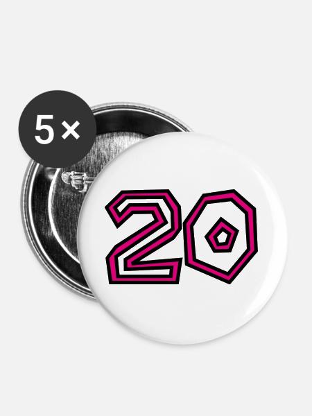 20 - Buttons groß 56 mm (5er Pack) - Weiß