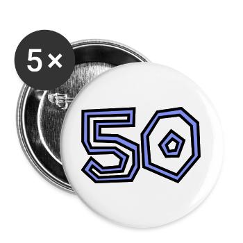 50. 50 YEARS. 50th ANNIVERSARY. 50TH ANNIVERSARY. - Buttons large 2.2''/56 mm (5-pack) - white - Front